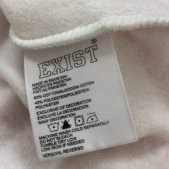 NEW NWT EXIST Tie Dye Ombré Dipped Hoodie Sweatshirt Cropped Coral White Small - Picture 8 of 9